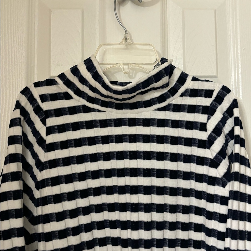 Madewell Texture and Thread Velvet Mock Neck Textured Long Sleeve